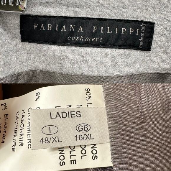 Fabiana Filippi Maxi Skirt Back Zip Womens XL Grey Wool Cashmere Capsule Preppy - Picture 11 of 12